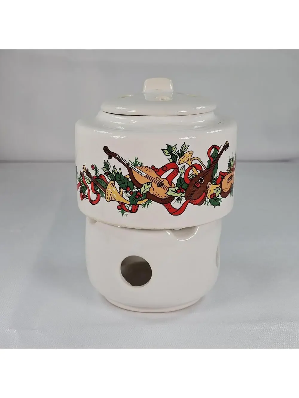Vintage 80s Potpourri Wax Warner Press Room Scenter Candle Holder Christmas
